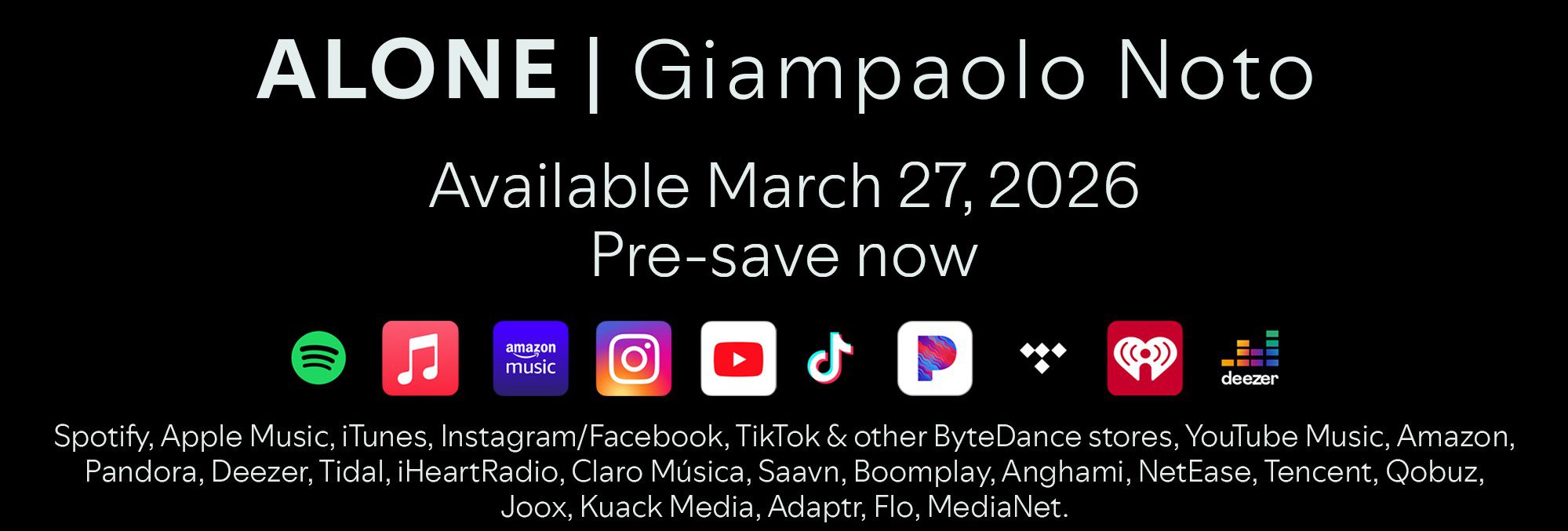 ALONE 2 ALONE RELEASE ONLY BLACK | GIAMPAOLO NOTO